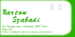 marton szabadi business card